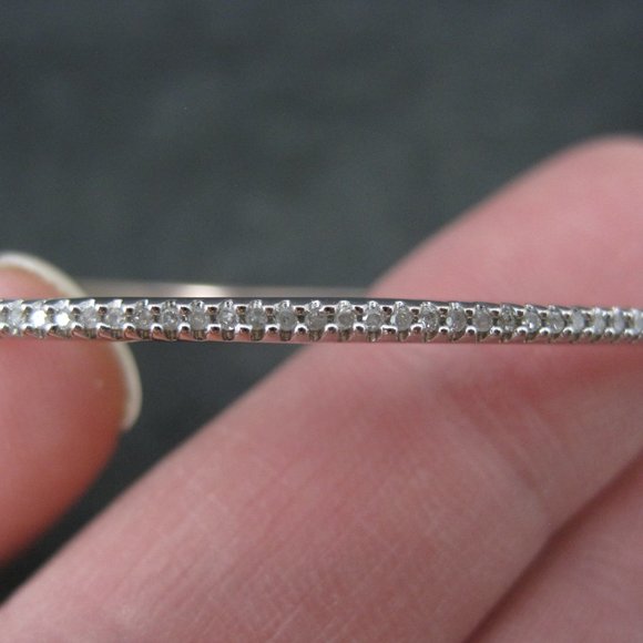 14K ROSE Gold Vermeil Sterling Diamond Bangle Bracelet 7 Inches Macys - Picture 13 of 16